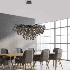 Lustre Paul Neuhaus Icicle Noir, 10 Lumieres