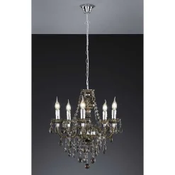 Lustre Reality Noir, Transparent, 5 Lumieres