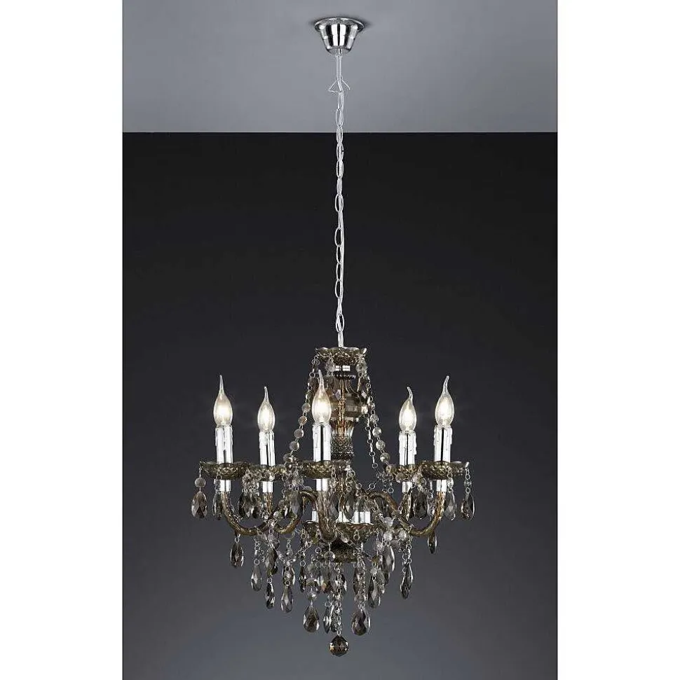 Lustre Reality Noir, Transparent, 5 Lumieres