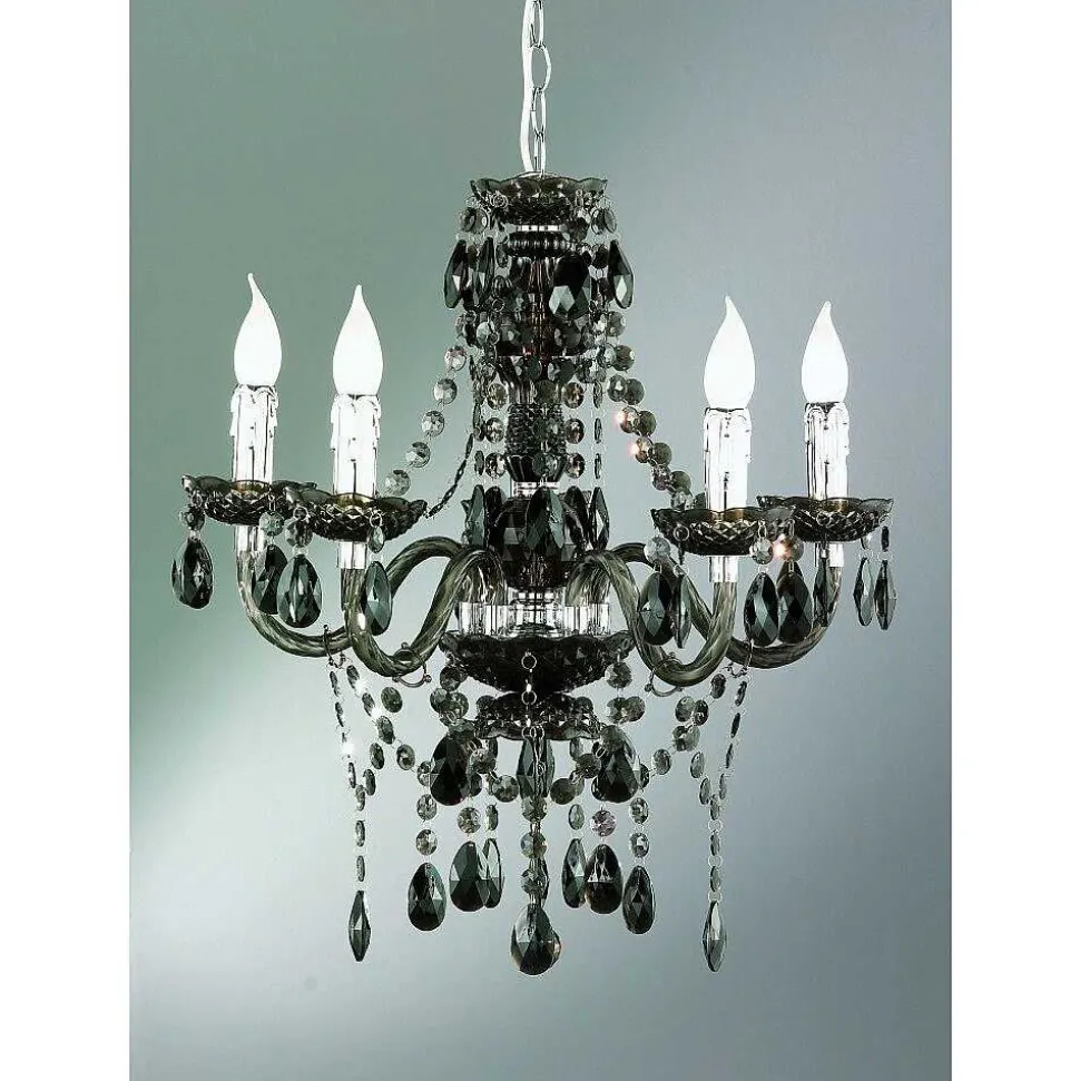 Lustre Reality Noir, Transparent, 5 Lumieres
