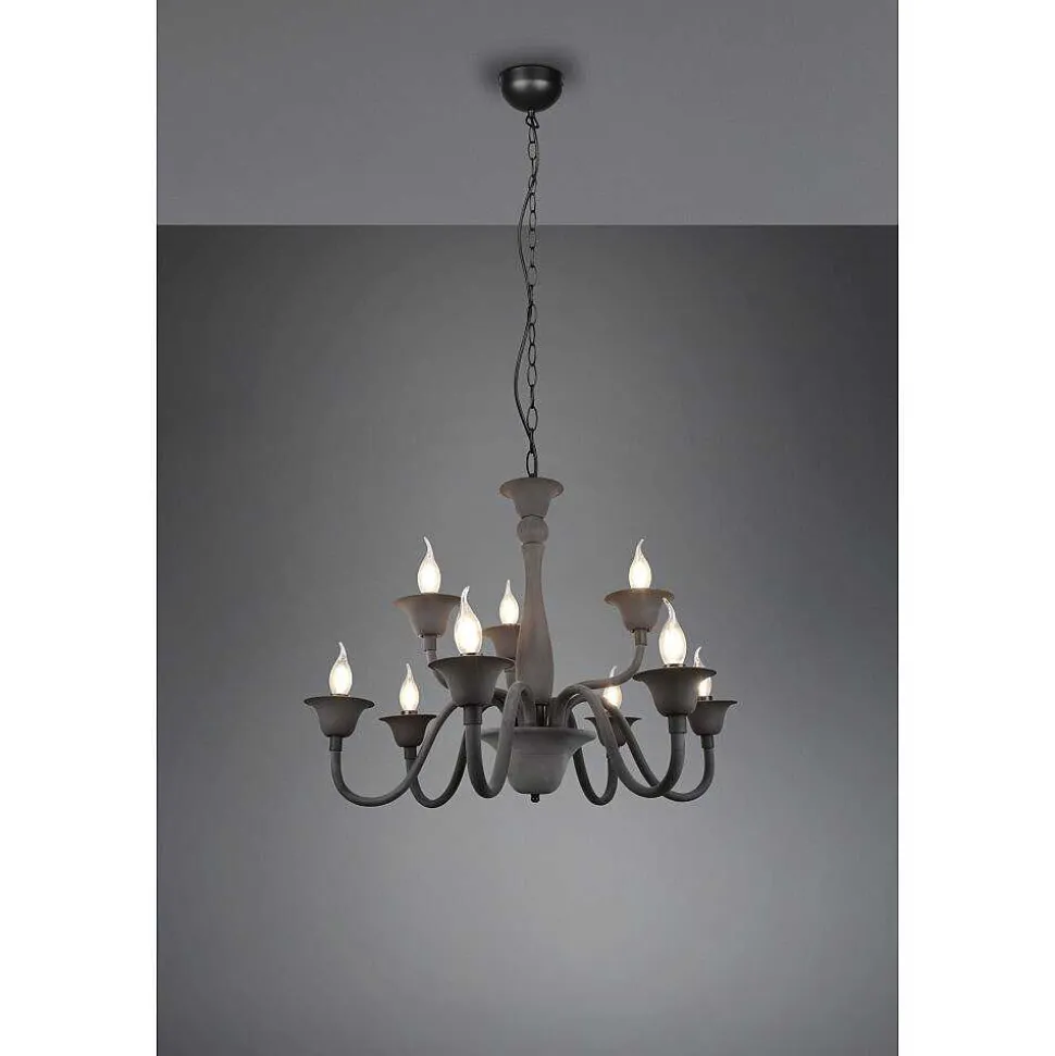 Lustre Trio Elsa Anthracite, 9 Lumieres