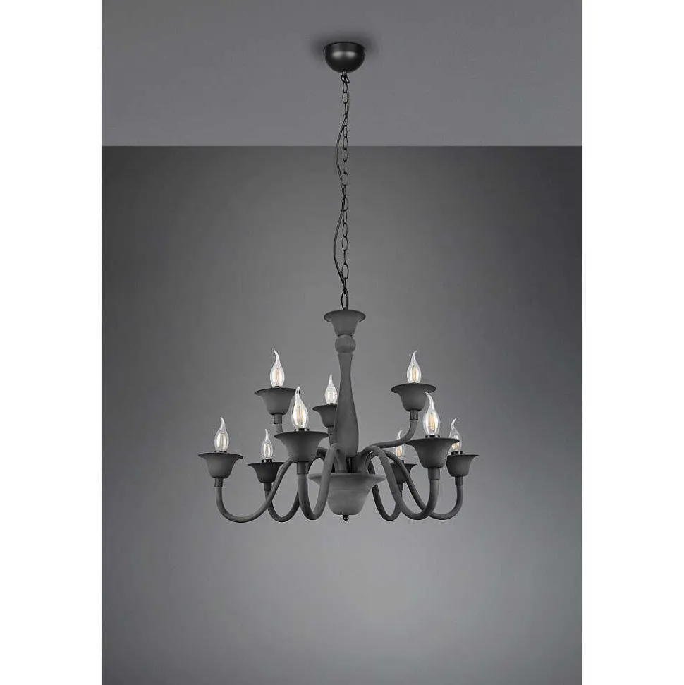 Lustre Trio Elsa Anthracite, 9 Lumieres