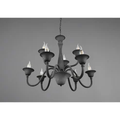 Lustre Trio Elsa Anthracite, 9 Lumieres