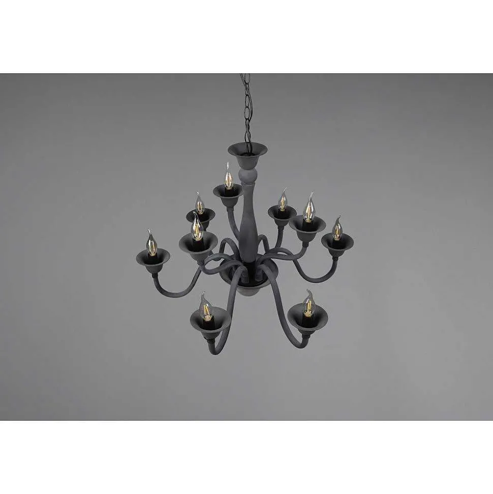 Lustre Trio Elsa Anthracite, 9 Lumieres