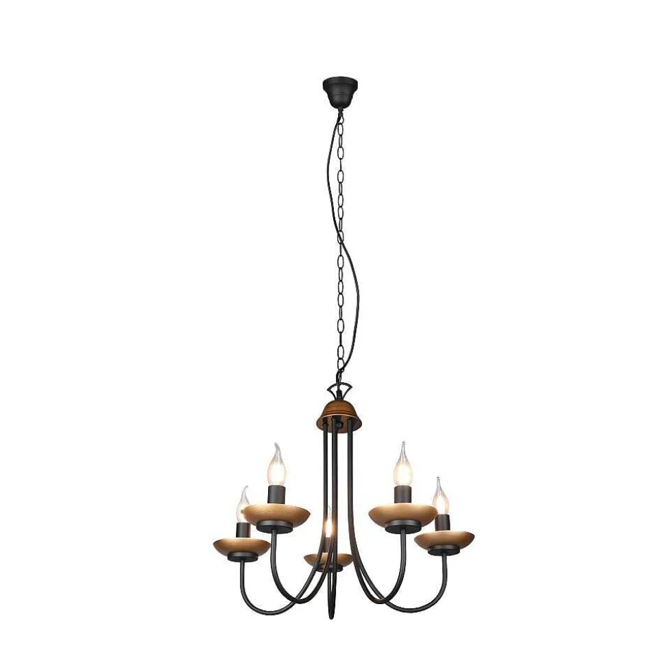 Lustre Trio Livia Noir, 5 Lumieres