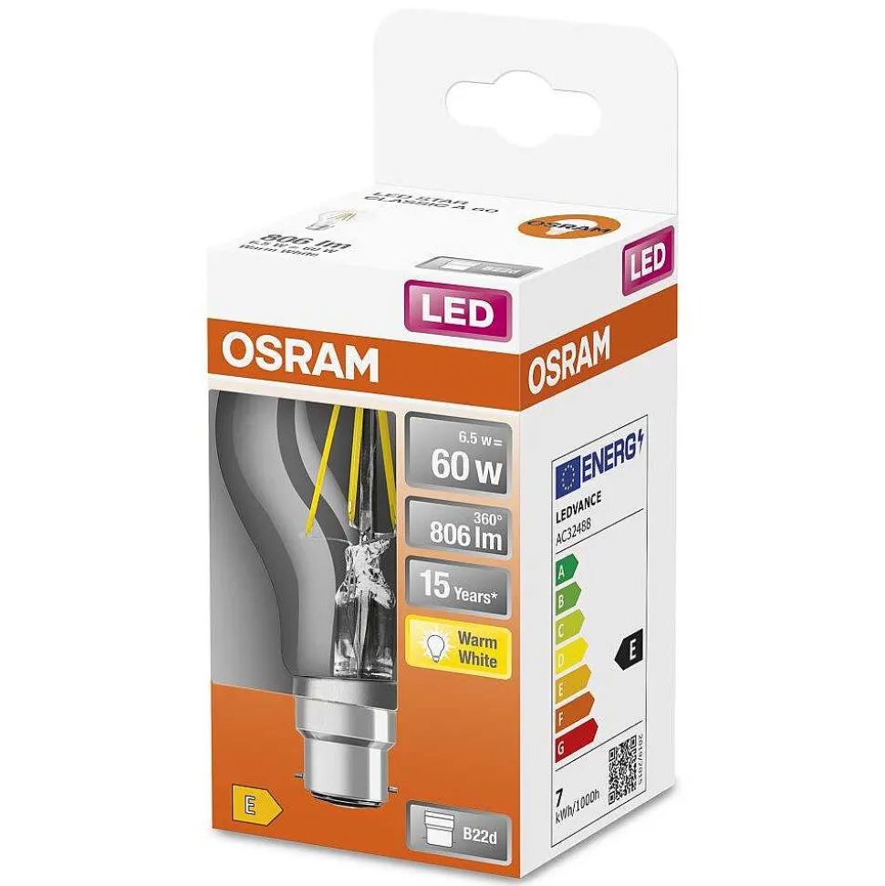 Osram Classic A Led B22D 6,5 Watt 2700 Kelvin 806 Lumen