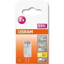 Osram Led Pin Lot De 2 G4 0,9 Watt 2700 Kelvin 100 Lumen