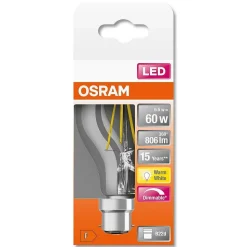 Osram Led Retrofit B22D 6,5 Watt 2700 Kelvin 806 Lumen