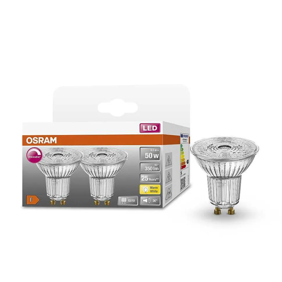 Osram Led Superstar Lot De 2 Led Gu10 4,5 Watt 2700 Kelvin 350 Lumen