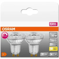 Osram Superstar Lot De 2 Led Gu10 4,5 Watt 2700 Kelvin 350 Lumen