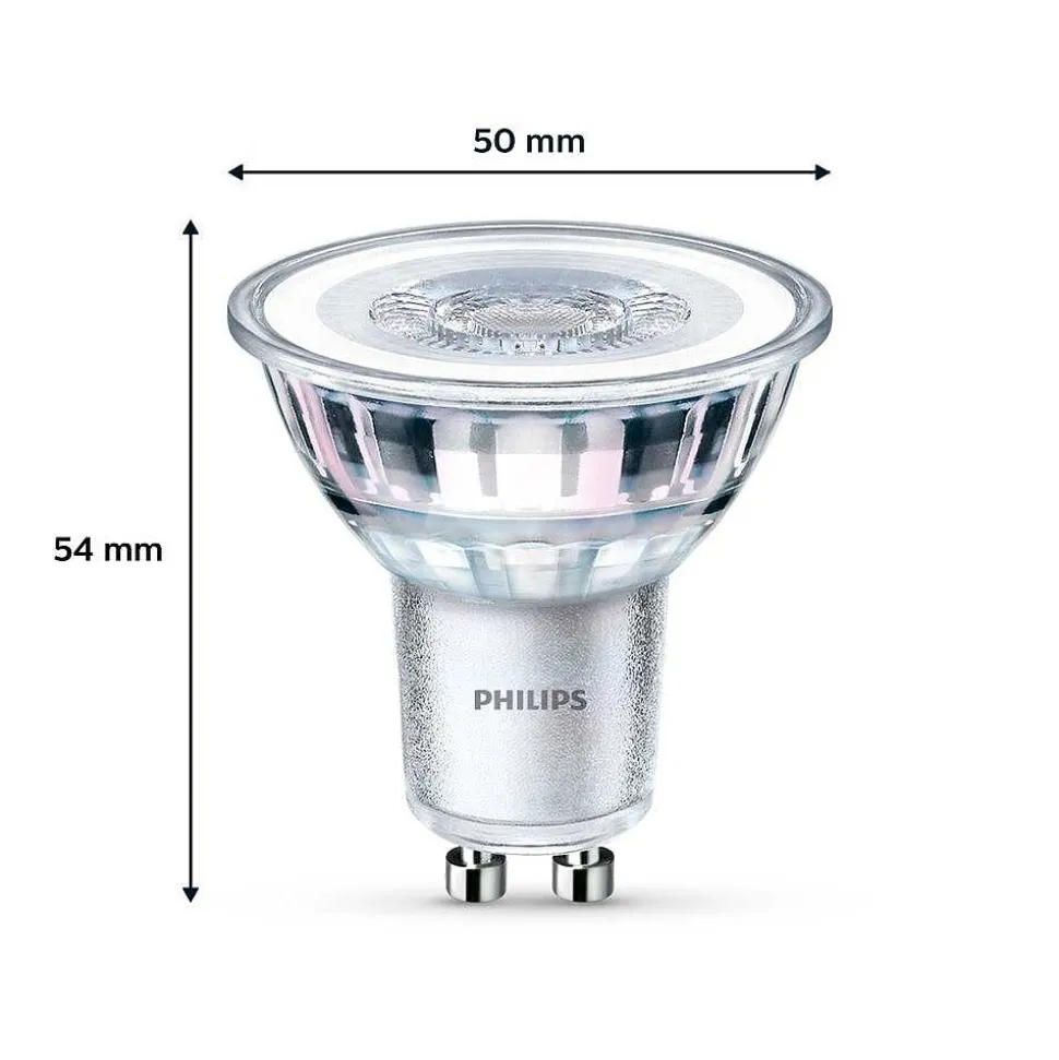 Philips Classic Lot De 2 Led Gu10 3,5 Watt 2700 Kelvin 255 Lumen