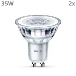 Philips Classic Lot De 2 Led Gu10 3,5 Watt 2700 Kelvin 255 Lumen