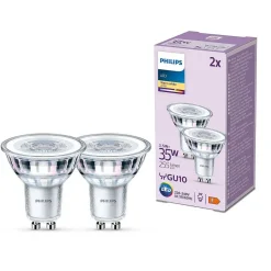 Philips Classic Lot De 2 Led Gu10 3,5 Watt 2700 Kelvin 255 Lumen