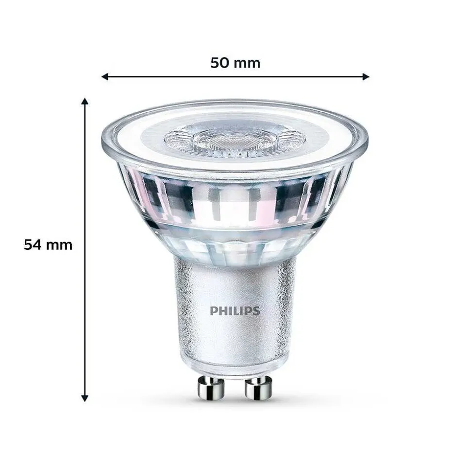 Philips Classic Lot De 6 Led Gu10 4,6 Watt 2700 Kelvin 355 Lumen