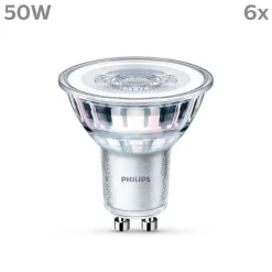 Philips Classic Lot De 6 Led Gu10 4,6 Watt 2700 Kelvin 355 Lumen