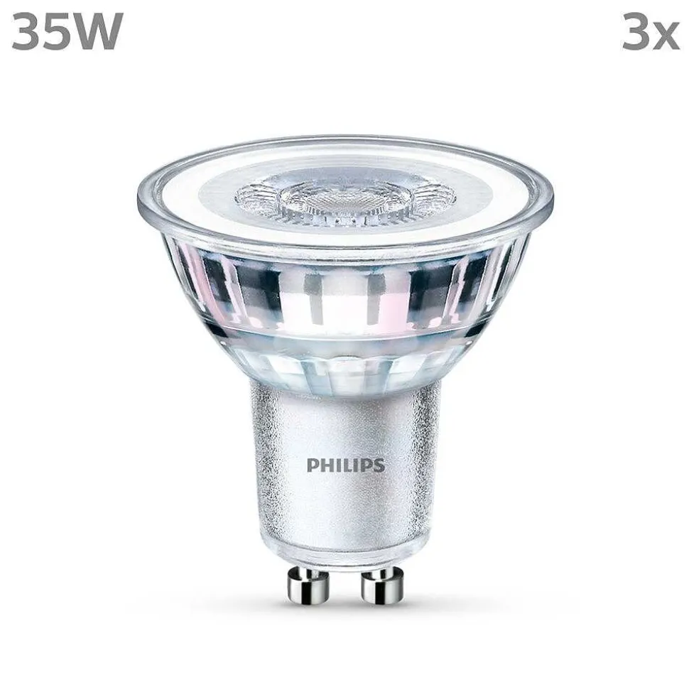 Philips Classic Lot De 3 Led Gu10 3,5 Watt 4000 Kelvin 275 Lumen
