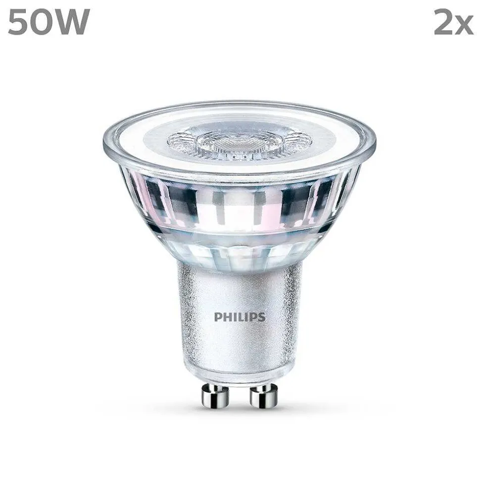 Philips Classic Lot De 2 Led Gu10 4,6 Watt 4000 Kelvin 390 Lumen