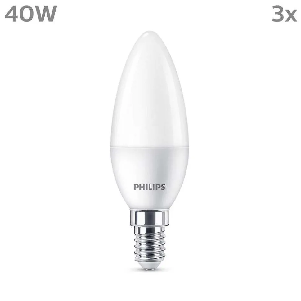 Philips Classic Lot De 3 Led E14 4,9 Watt 2700 Kelvin 470 Lumen