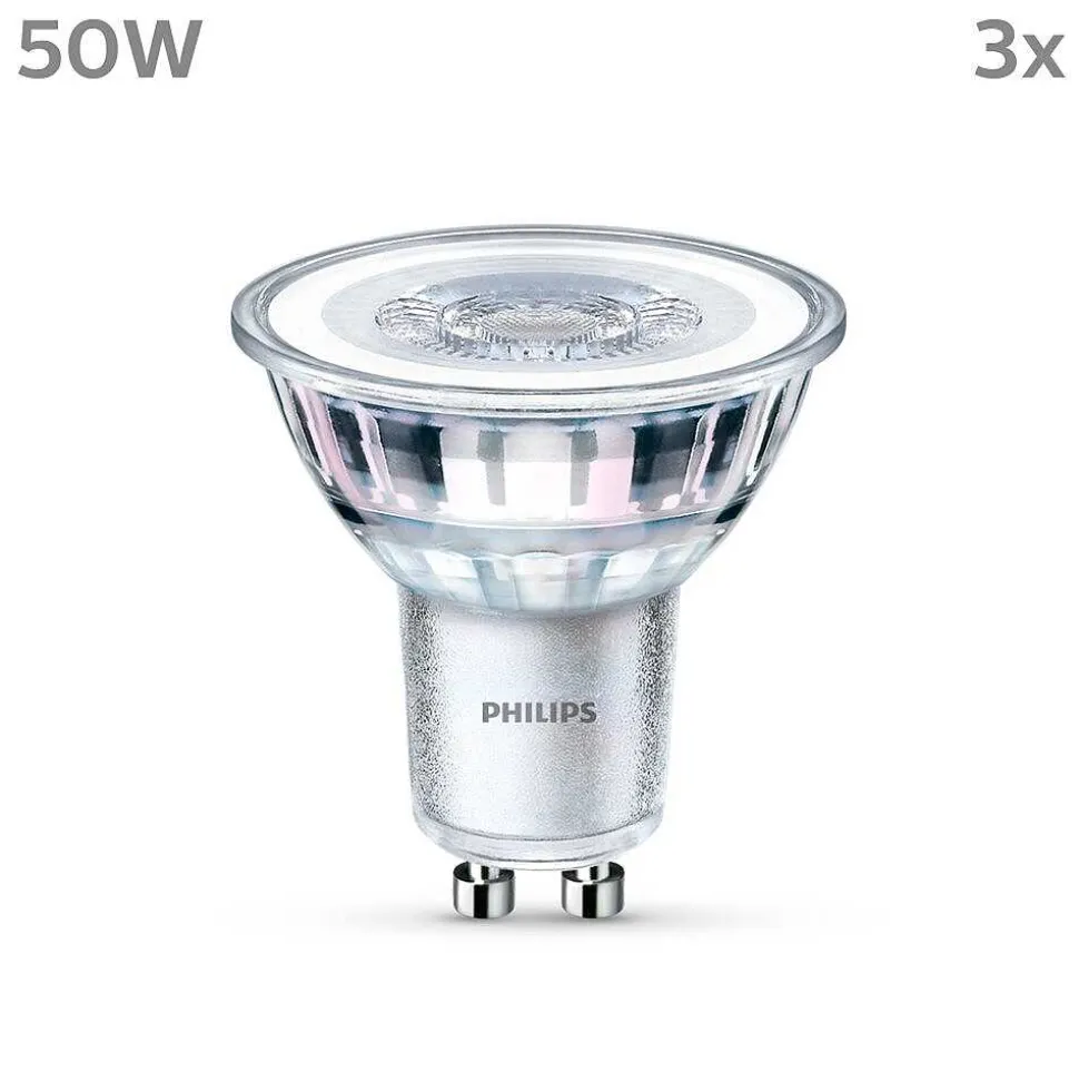 Philips Classic Set De 3 Led Gu10 4,6 Watt 4000 Kelvin 390 Lumen