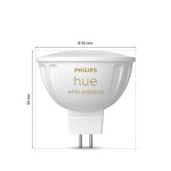 Philips Hue Lot De 2 Led Gu5.3 6,3 Watt 2000-6500 Kelvin 400 Lumen