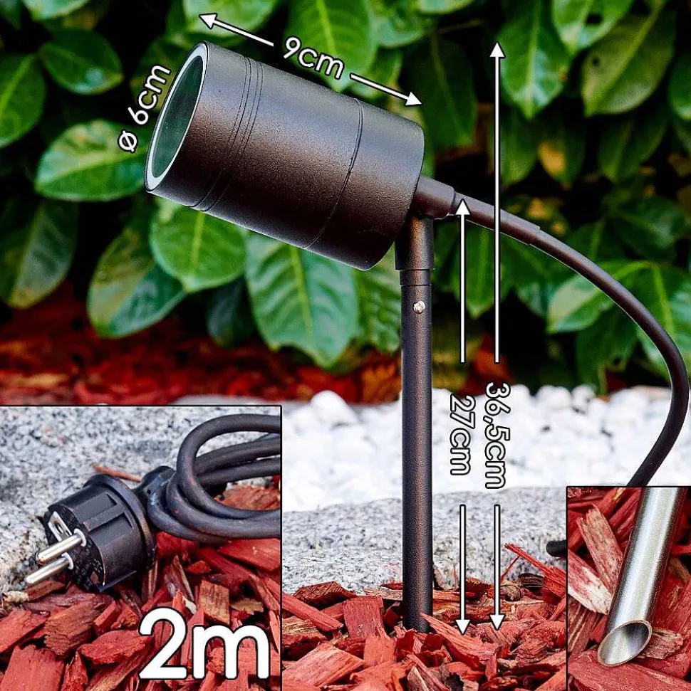 Pique De Terre Froslev Led Noir, 1 Lumiere