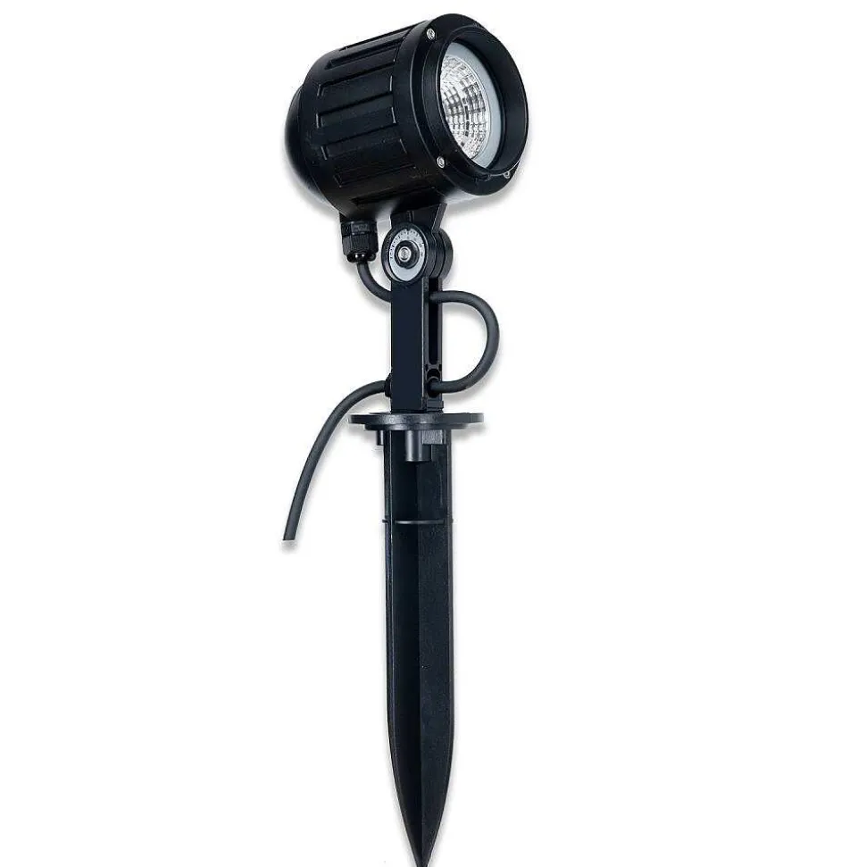 Pique De Terre Lcd Wiesloch Led Noir, 1 Lumiere