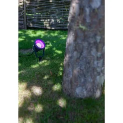 Pique De Terre Lutec Mini Leto Led Anthracite, 1 Lumiere, Changeur De Couleurs