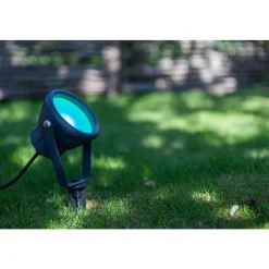 Pique De Terre Lutec Mini Leto Led Anthracite, 1 Lumiere, Changeur De Couleurs