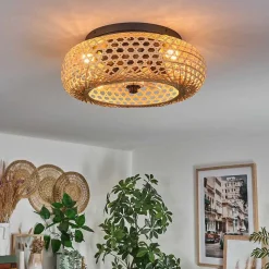 Plafonnier 50 Cm Bauro Noir, 4 Lumieres, Telecommandes