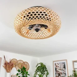 Plafonnier 50 Cm Bauro Noir, 4 Lumieres, Telecommandes