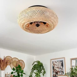 Plafonnier 50 Cm Bauro Noir, 4 Lumieres, Telecommandes