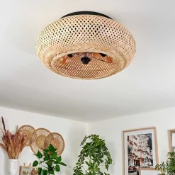 Plafonnier 50 Cm Bauro Noir, 4 Lumieres, Telecommandes