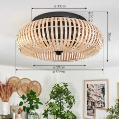 Plafonnier 50 Cm Mulstrand Noir, 4 Lumieres, Telecommandes