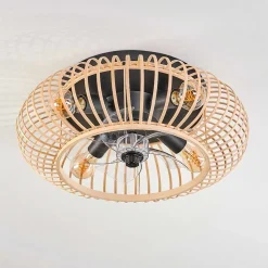 Plafonnier 50 Cm Oravi Noir, 4 Lumieres, Telecommandes