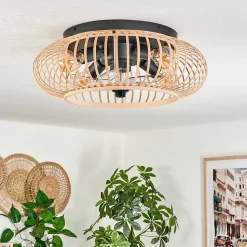 Plafonnier 50 Cm Oravi Noir, 4 Lumieres, Telecommandes