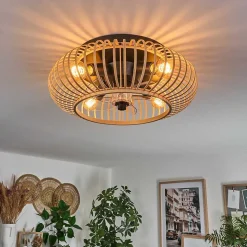 Plafonnier 50 Cm Oravi Noir, 4 Lumieres, Telecommandes