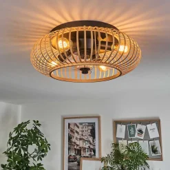 Plafonnier 50 Cm Oravi Noir, 4 Lumieres, Telecommandes