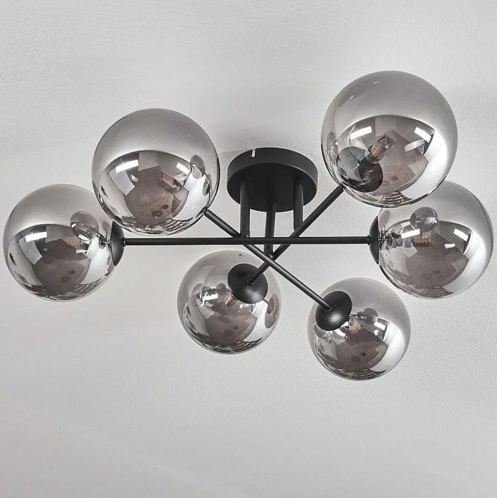 Plafonnier - Verre 15 Cm Chehalis Fume, 6 Lumieres