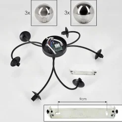 Plafonnier - Verre Chehalis Fume, 6 Lumieres