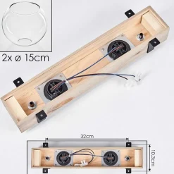 Plafonnier - Verre Montgomery Ecru, Noir, 2 Lumieres