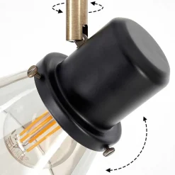 Plafonnier Abel Noir Dore, 4 Lumieres