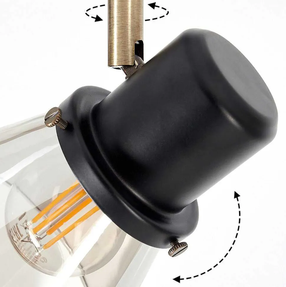 Plafonnier Abel Noir Dore, 4 Lumieres