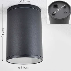 Plafonnier Agua Noir, 1 Lumiere