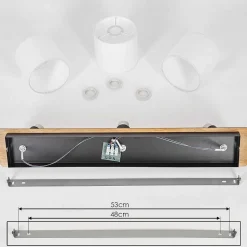 Plafonnier Alsen Bois Fonce, 3 Lumieres