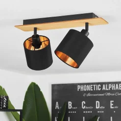 Plafonnier Alsen Brun, Noir, 2 Lumieres