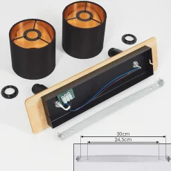 Plafonnier Alsen Brun, Noir, 2 Lumieres