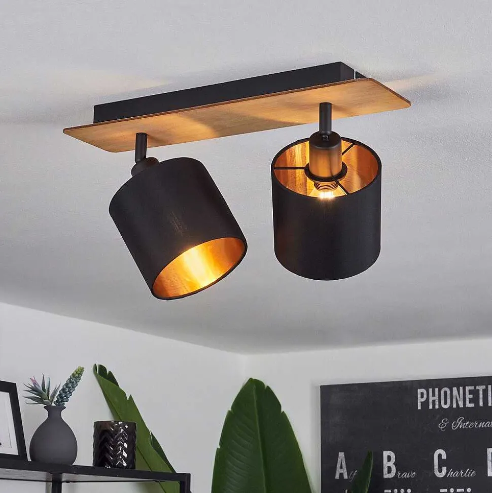 Plafonnier Alsen Brun, Noir, 2 Lumieres