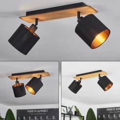 Plafonnier Alsen Brun, Noir, 2 Lumieres