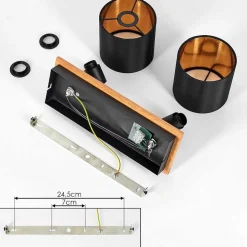 Plafonnier Alsen Ecru, Noir, 2 Lumieres