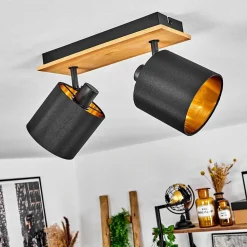 Plafonnier Alsen Ecru, Noir, 2 Lumieres